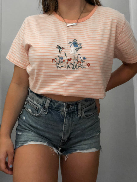 Striped Bird House Tee